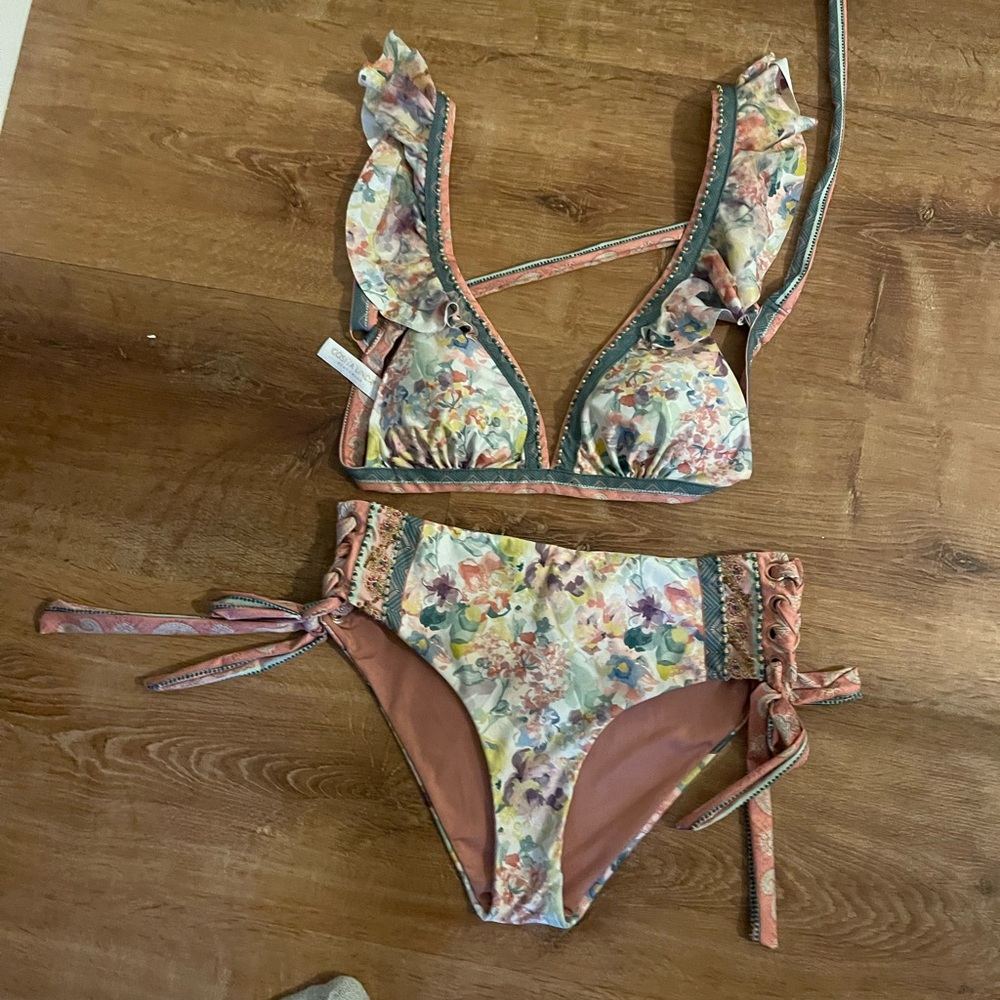 Beaded floral bikini